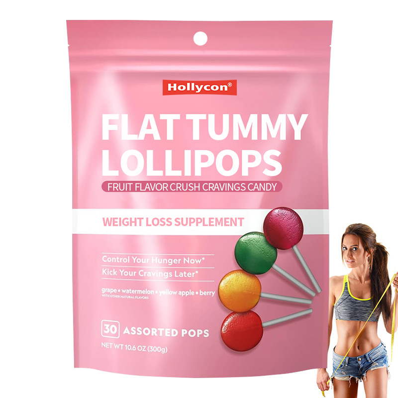 Private Label Fruit Flavor Crush Cravings Candy Flat Tummy Lollipops Weight Loss Supplement