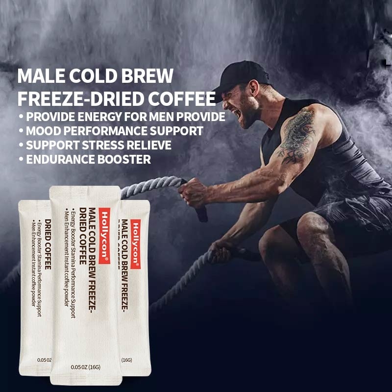 OEM Male Cold Brew Freeze-Dried Coffee Energy Booster Stamina Performance Men Enhancement Instant Coffee Powder