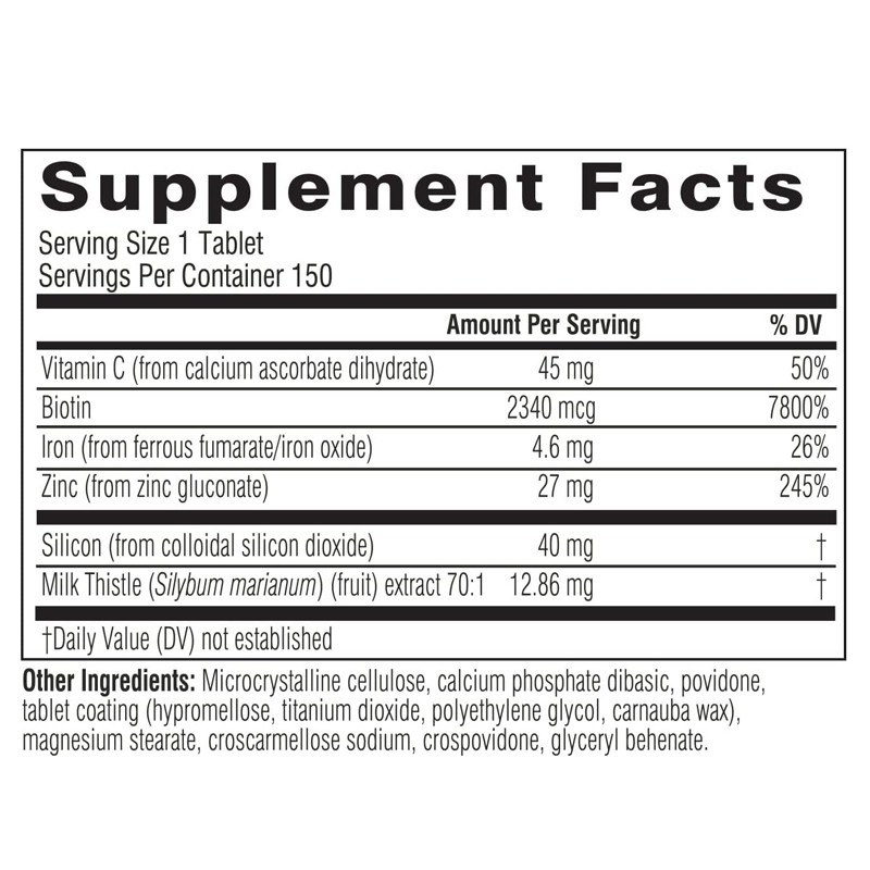 Biotin Tablets Hair Skin And Nails Collagen Supplement For Women & Men Vitamin C, Zinc & Iron Supplement