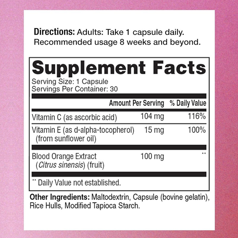 OEM Skin Radiance Capsules Blood Orange Extract Collagen Skin Supplement Vitamin C  Vitamin E Capsules