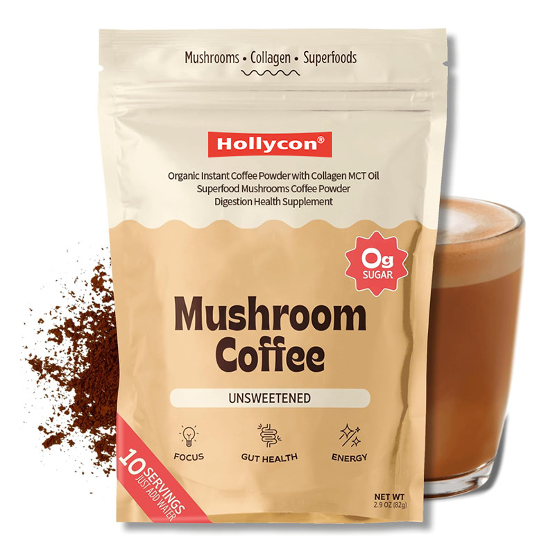 Organic Instant Mushroom Coffee With Collagen MCT Oil Digestion Health Supplement Mushrooms Coffee Powder