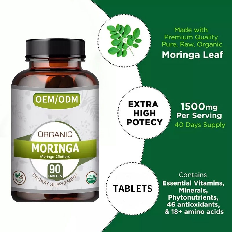 OEM Wholesales 1500mg Herbal Slim Capsule Moringa Oleifera Tablets For Fat Burning