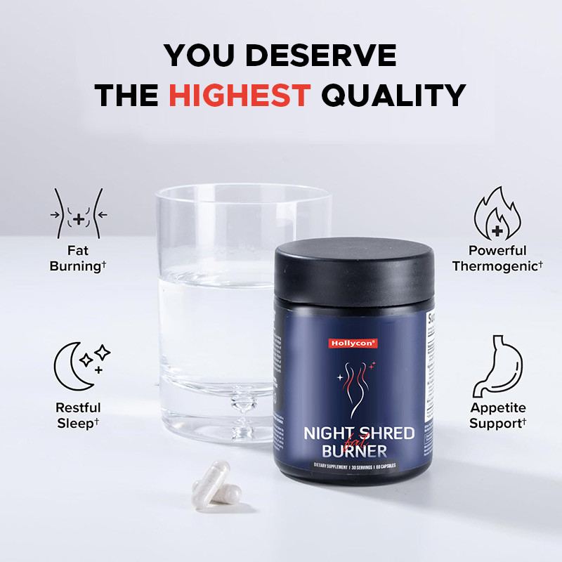 Night Shred Fat Burner and Natural Sleep Support Fast Lose Weight Appetite Suppressant Slimming Capsules