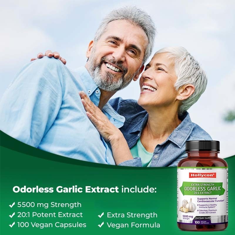 OEM Support Organic Odorless Garlic Extract Antioxidant for Adult Garlic Vegan Capsules