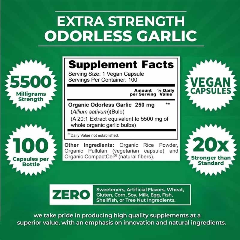 OEM Support Organic Odorless Garlic Extract Antioxidant for Adult Garlic Vegan Capsules