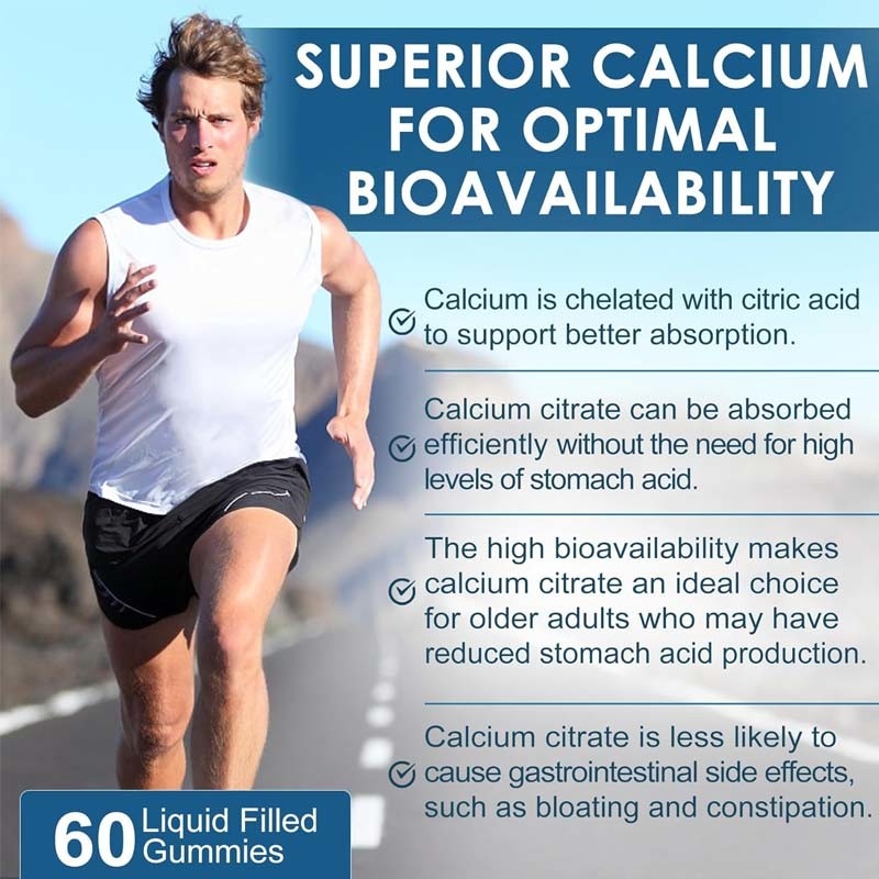OEM Support Bones Muscle Immune Health Vitamin D3 for Adult Calcium Citrate Gummies