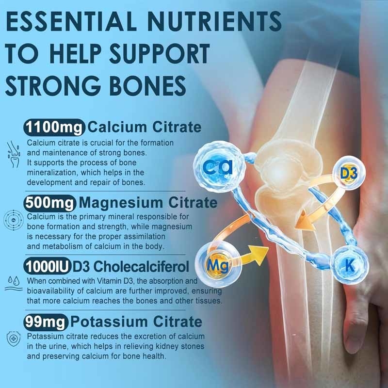OEM Support Bones Muscle Immune Health Vitamin D3 for Adult Calcium Citrate Gummies