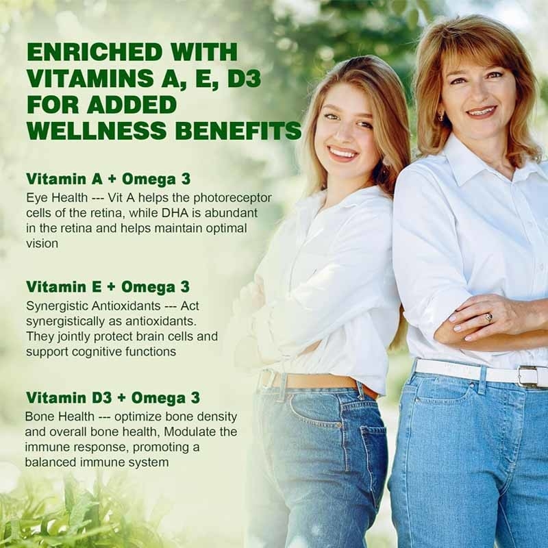 OEM Support DHA Vitamin E A D3 for Brain Eye Joint Algae Omega-3 2200mg Gummies