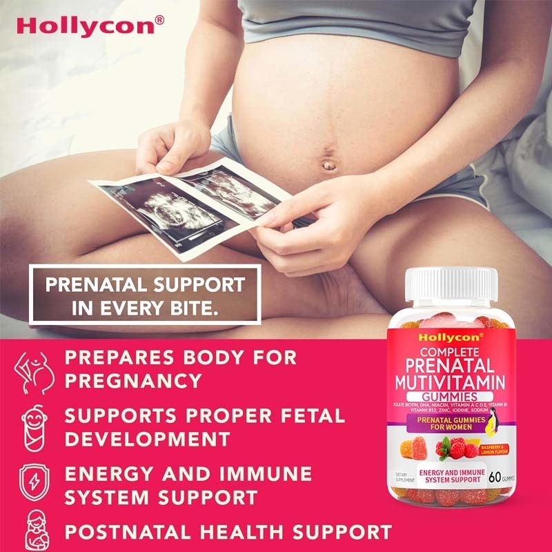 OEM DHA Folate Vitamin B C D For Fetal and Neural Support Pregnancy Prenatal Gummies