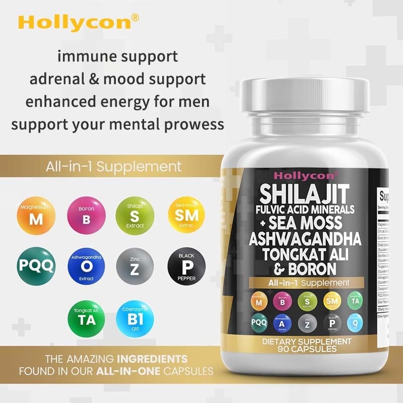OEM Ashwagandha Tongkat Ali Boron Magnesium For Men Fulvic Acid Shilajit Capsules