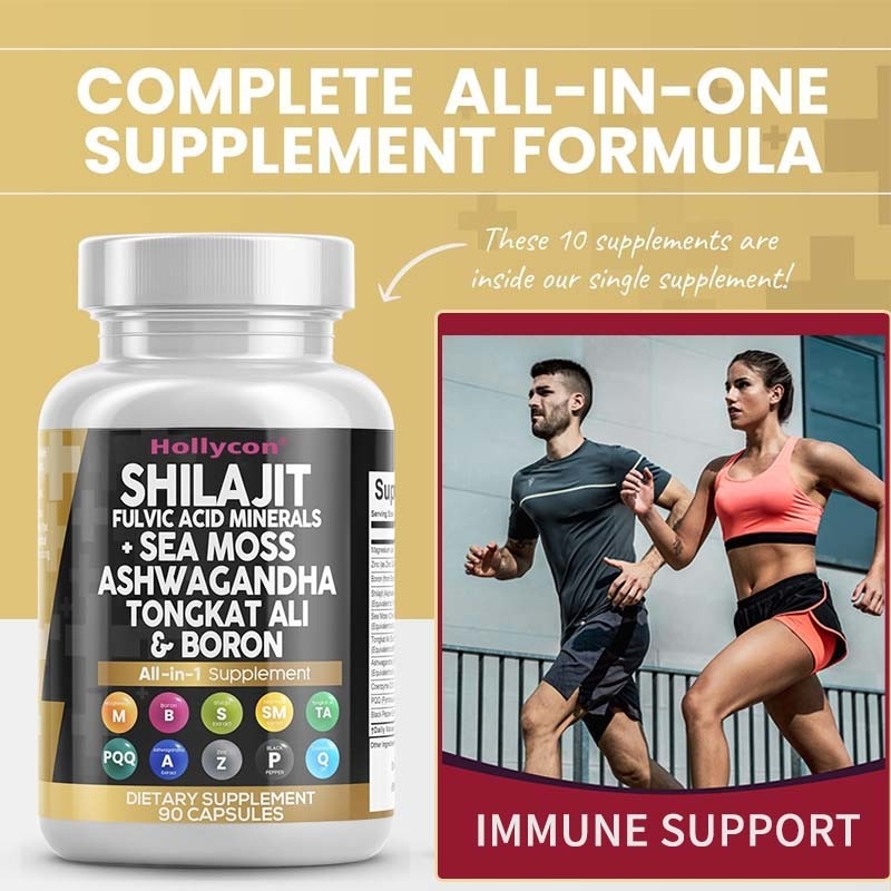 OEM Ashwagandha Tongkat Ali Boron Magnesium For Men Fulvic Acid Shilajit Capsules