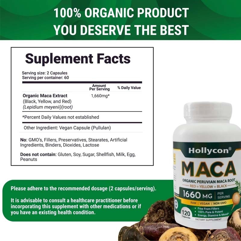 OEM Hormone Balance Organic Maca Root Capsules for Women & Men Maca Root Capsules
