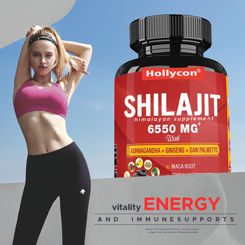 Himalayan Shilajit Supplement Energy and Immune Supports Combined Ashwagandha Ginseng Saw Palmetto Maca