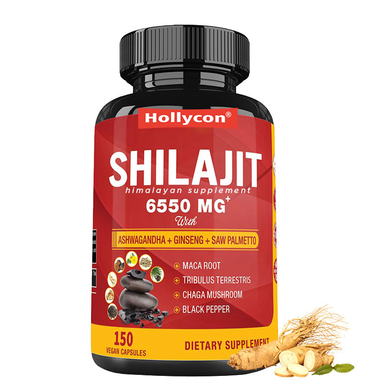Himalayan Shilajit Supplement Energy and Immune Supports Combined Ashwagandha Ginseng Saw Palmetto Maca
