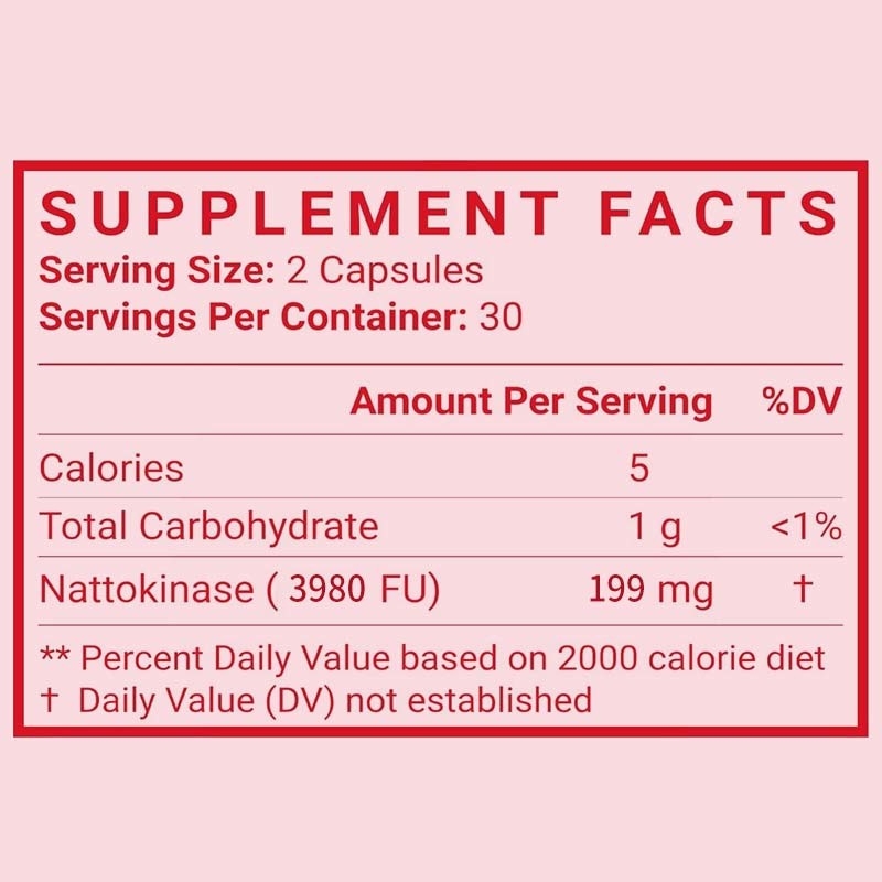 OEM Organic 4000 FU Per Serving Heart Health Support For Adults Nattokinase Capsules