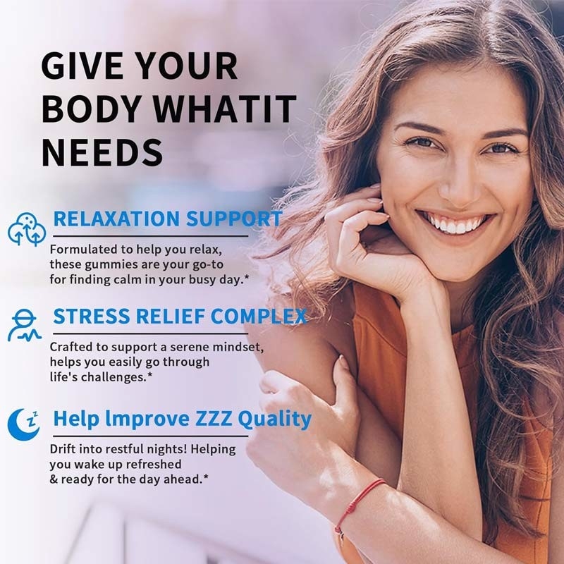Factory GABA with L-Theanine 5-HTP Vitamins D3 B12 Stress Relief Sleep Gummies