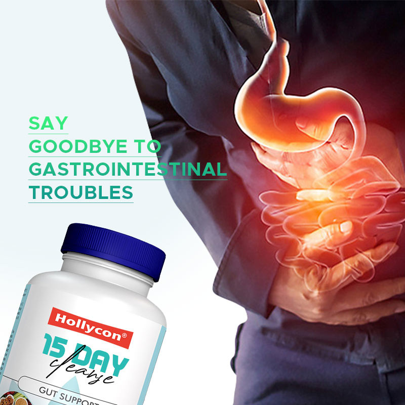 OEM Hollycon 15 Day Cleanse Capsules Gut and Colon Senna Leaf Support Gut Cleanse Detox