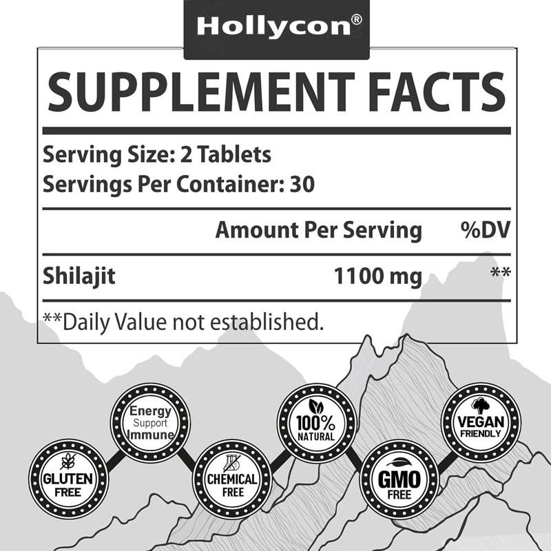 Shilajit Tablets Energy Immune Support Organic Shilajit for Men and Women