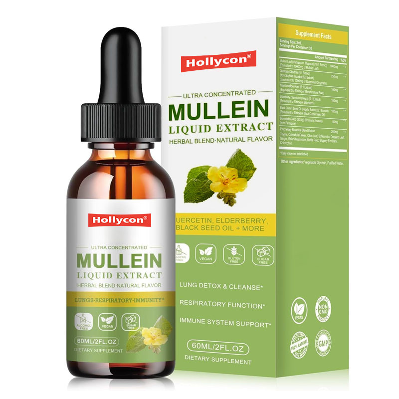 Mullein Drops for Lungs Detox Cleanse Vegan Mullein Leaf Extract For Adults