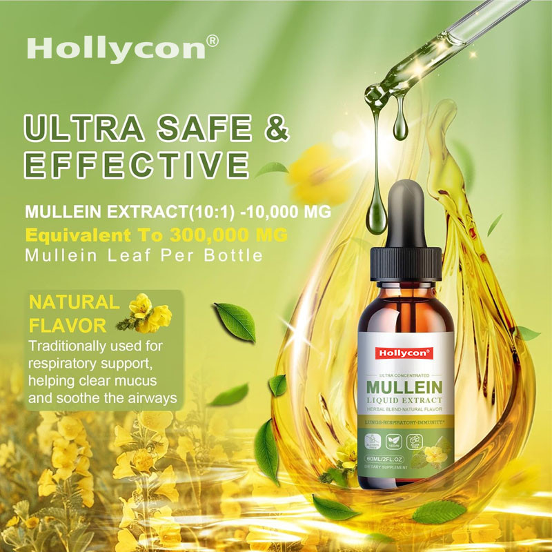 Mullein Drops for Lungs Detox Cleanse Vegan Mullein Leaf Extract For Adults