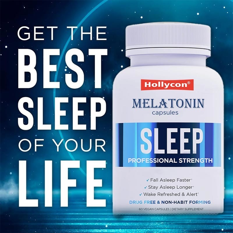 Supplier Melatonin Capsules Sleep Aid for Adults Promote Sleep Supplement with Magnesium Glycinate