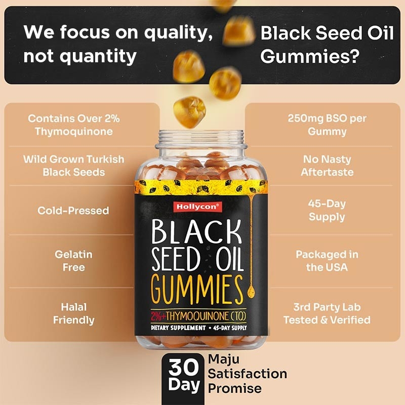 OEM Black Seed Oil Gummies For Joints Support 500mg Black Seed Oil Gummies