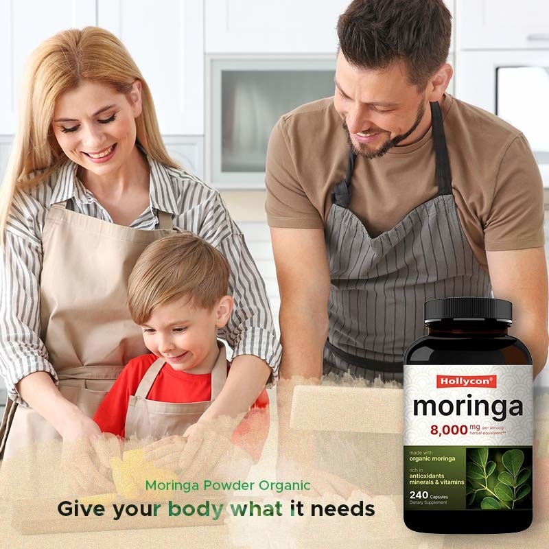 Organic Moringa Leaf Powder Supplement Moringa Leaves Extract OEM Skin Health Immune Antioxidant