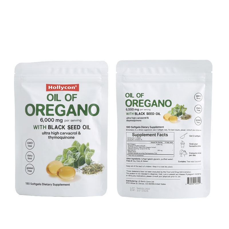 Organic Oregano Oil Softgels 6000mg Oil of Oregano Softgels For Immune Support
