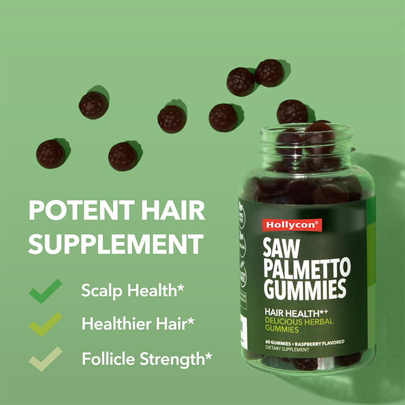 Saw Palmetto Gummies For Scalp Health 75mg Saw Palmetto Extract For Hair Support