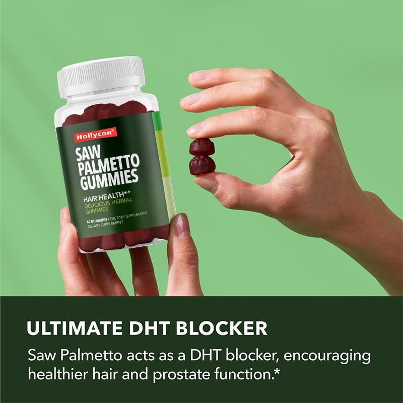 Saw Palmetto Gummies For Scalp Health 75mg Saw Palmetto Extract For Hair Support