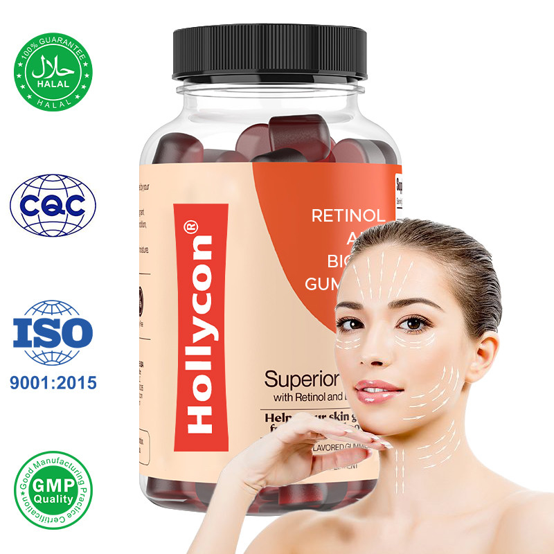 Skin Retinol Gummies with Biotin for Glowing Skin Hair and Nails Anti-Aging