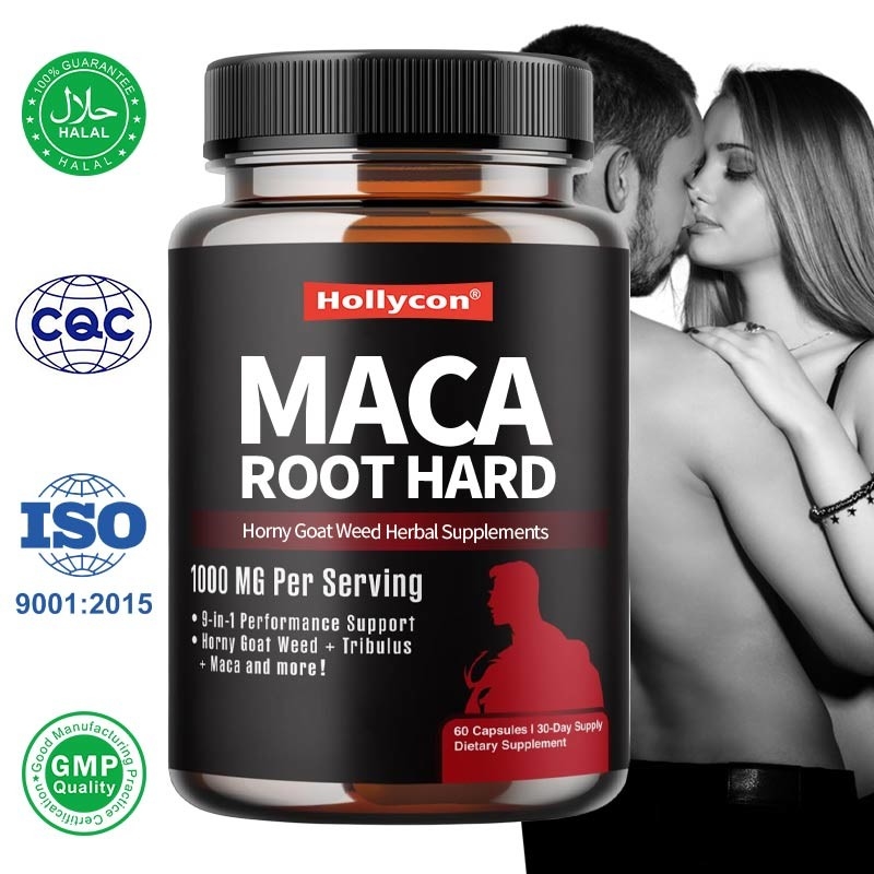 Private Label Maca Herbal Supplements Horny Goat Weed Hard Capsules For Enhanced Energy