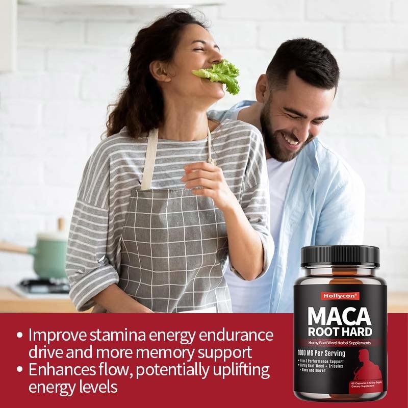 Private Label Maca Herbal Supplements Horny Goat Weed Hard Capsules For Enhanced Energy