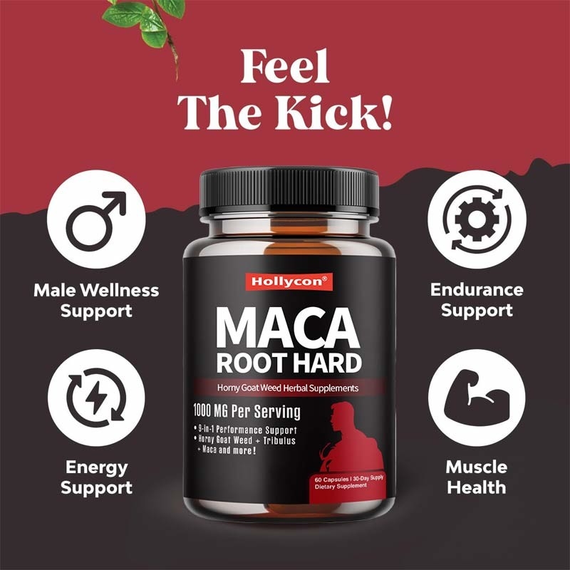 Private Label Maca Herbal Supplements Horny Goat Weed Hard Capsules For Enhanced Energy