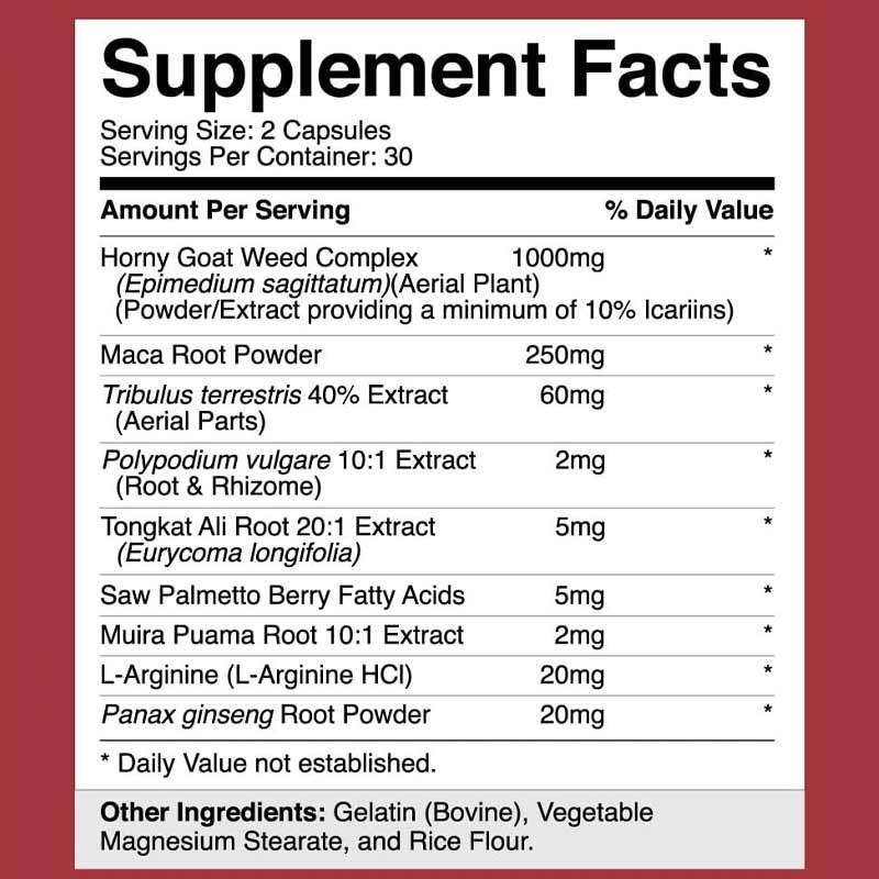 Private Label Maca Herbal Supplements Horny Goat Weed Hard Capsules For Enhanced Energy