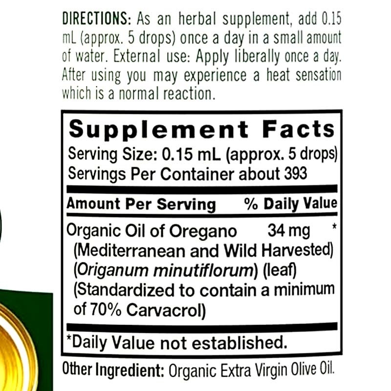 Gluten Free Oil Of Oregano Drops Herbal Supplement For Healthy Living Style