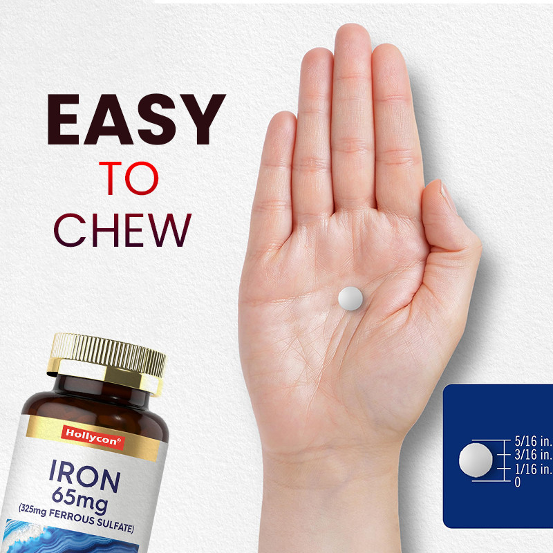 OEM Iron Tablets Iron Ferrous Sulfate 365mg For Red Blood Cell Production