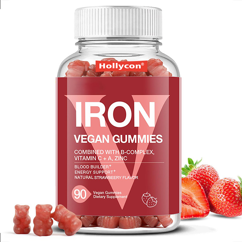 Iron Vegan Gummies For Adult 60mcg Folic Acid Iron Gummies For Energy Support