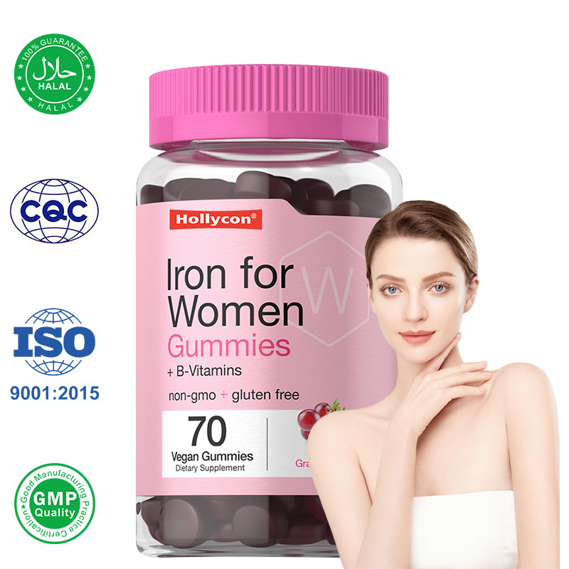 Iron Gummies For Women 250mcg Folic Acid 18mg Iron For Red Blood Cell Production