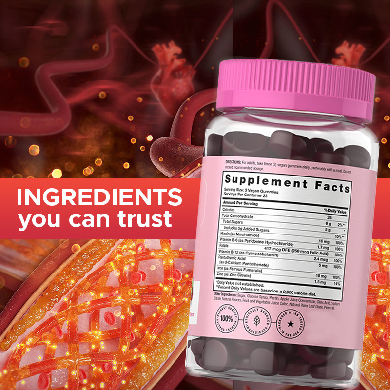 Iron Gummies For Women 18mg Iron Gummies For Red Blood Cell Production