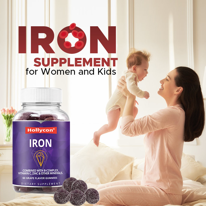 OEM Iron Gummies For Women 250mcg Folic Acid Iron Gummies For Iron Support