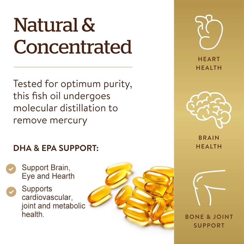 Fish Oil Softgels Supports Brain Heart and Joint Health with Omega3 Fatty Acids
