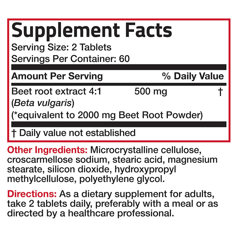 Beet Root Tablets For High Blood Pressure 500mg Organic Beet Root Extract