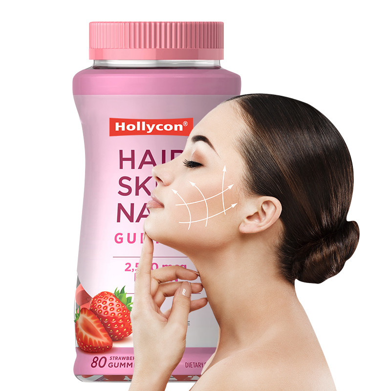 Hair Skin And Nails Gummies For Hair Growth 2500mcg Biotin Gummie For Women