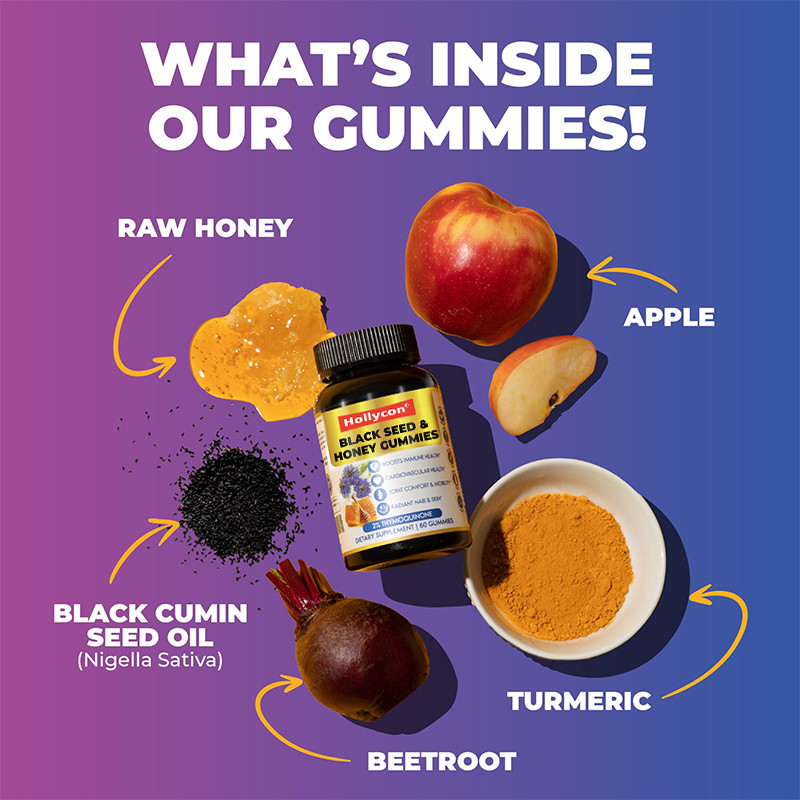 Black Seed Oil And Honey Gummies 200mg Black Seed Oil Extract For Immune Support