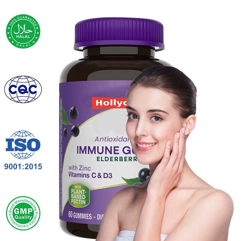 Manufacturer Sambucus Black Elderberry Gummies for Kids Vitamin Supplement Immune Support Antioxidant