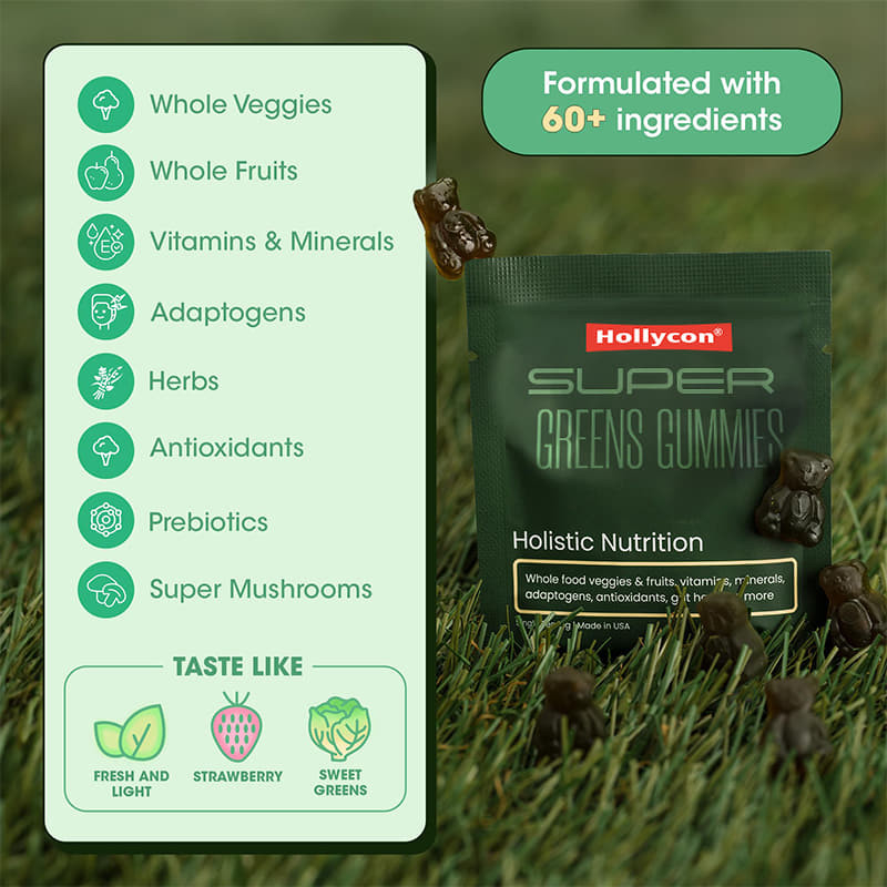 Green Tea Gummies Multi-Vitamins Supplement Spirulina Powder Improve Gut Health Support Immunity