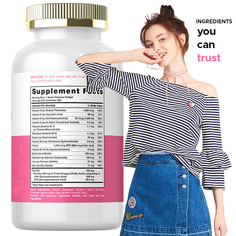 Multivitamin Softgels For Women For Immune System Daily Vitamins For Woman