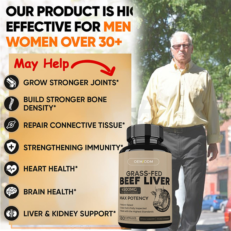Grass Fed Desiccated Beef Liver Capsules For Men And Women Beef Liver Capsules