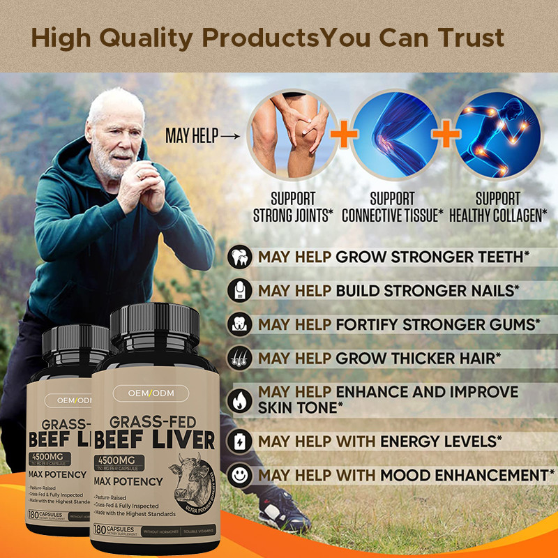 Grass Fed Desiccated Beef Liver Capsules For Men And Women Beef Liver Capsules